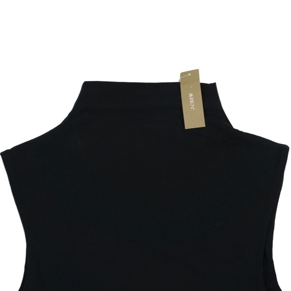 New JCREW Fitted Knit Mockneck Dress with Poplin Skirt - Black BY263 - Picture 5 of 5